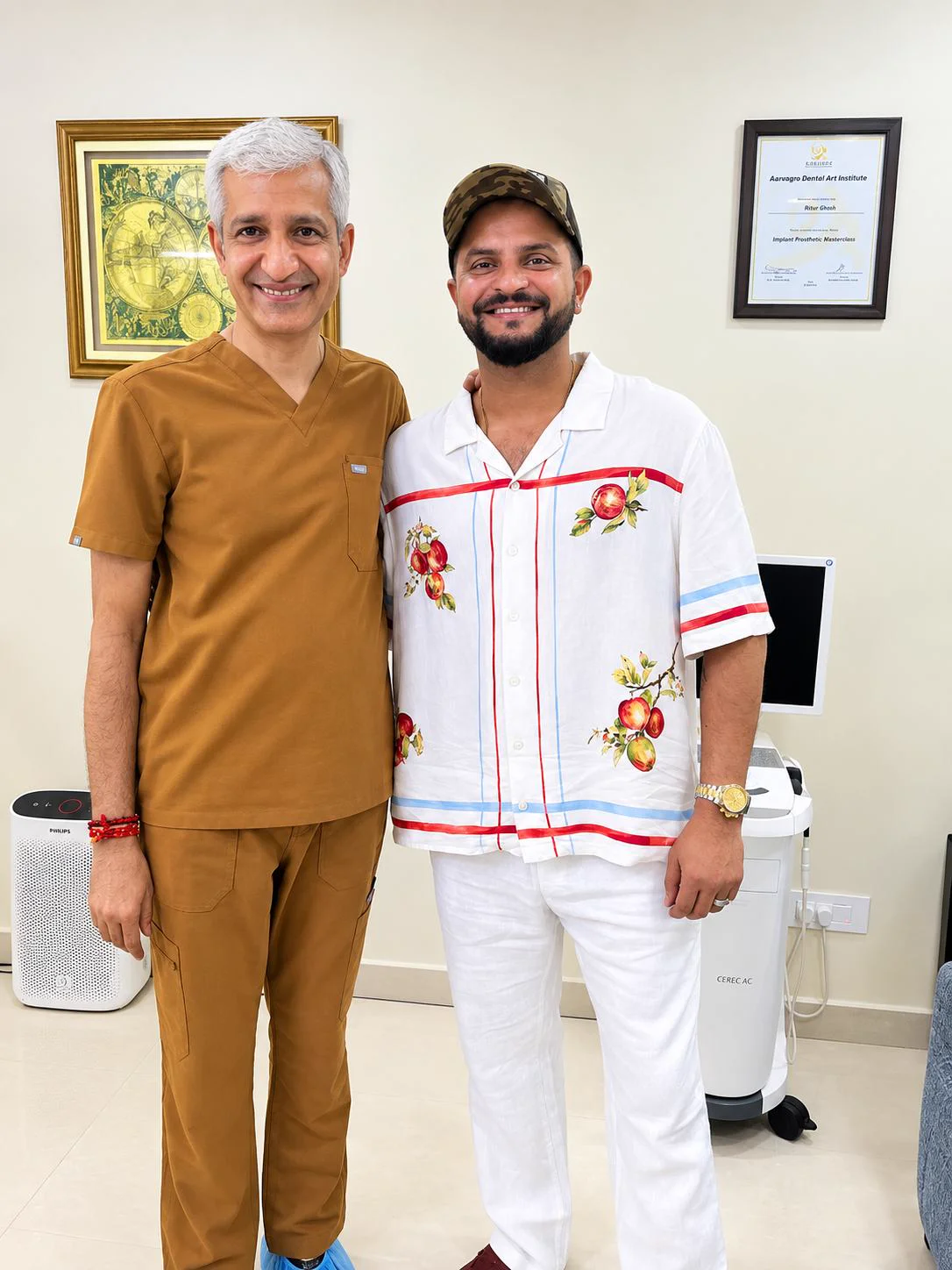 Dr. Tarun Kumar Giroti with Suresh Raina, Indian cricketer